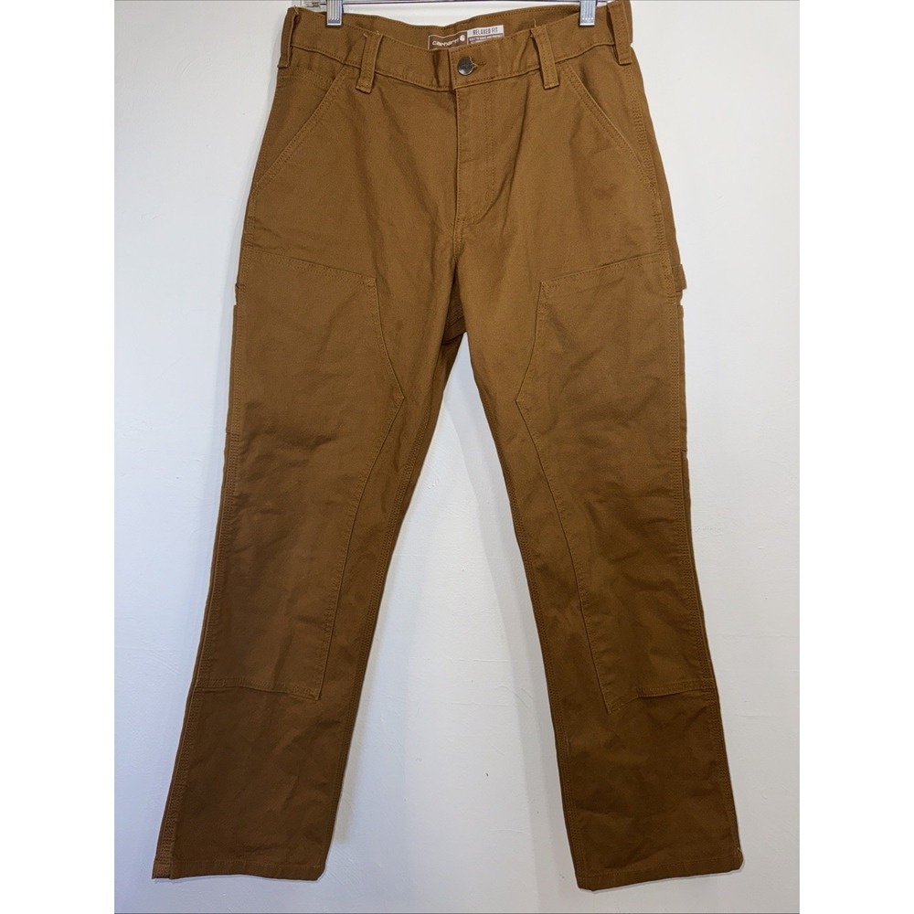 Carhartt Men's Carpenter Pants Brown 30x30  Relaxed  Duck DoubleFront Utility